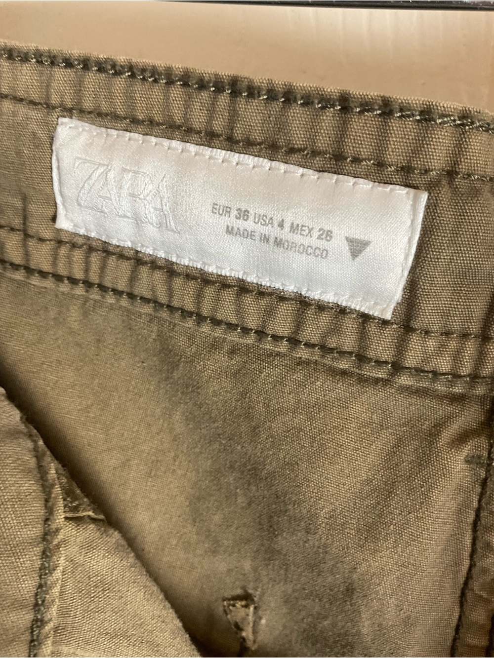 Zara Oversize Cargo Trousers Dark Khaki Green Size 4 NWT - Picture 6 of 10